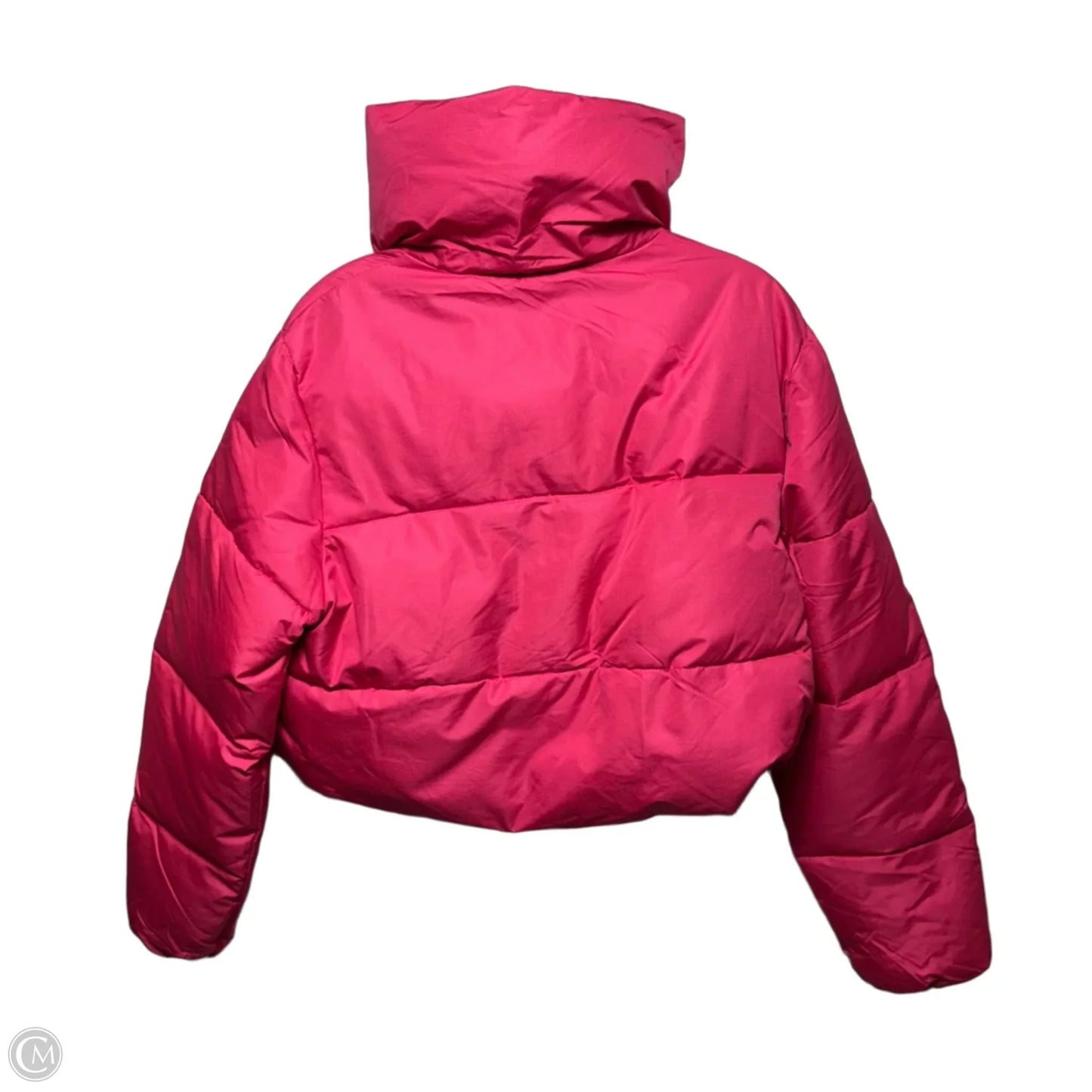 Phaedra Cropped Puffer Jacket By Unreal Fur In Pink, Size: M