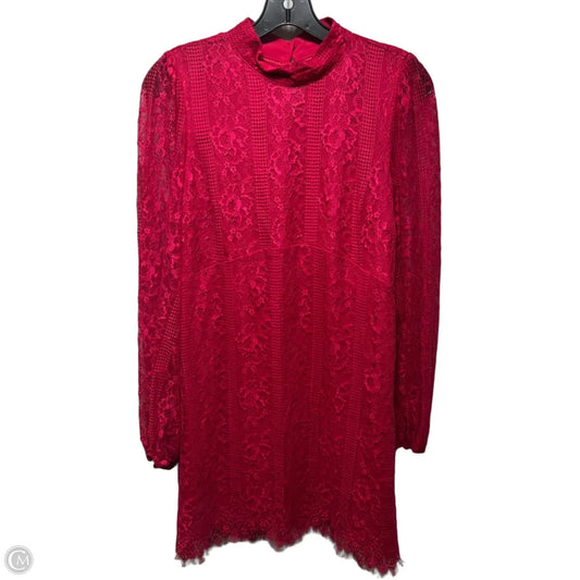 Lace Open Back Dress Casual Short By Maeve In Red, Size: 8