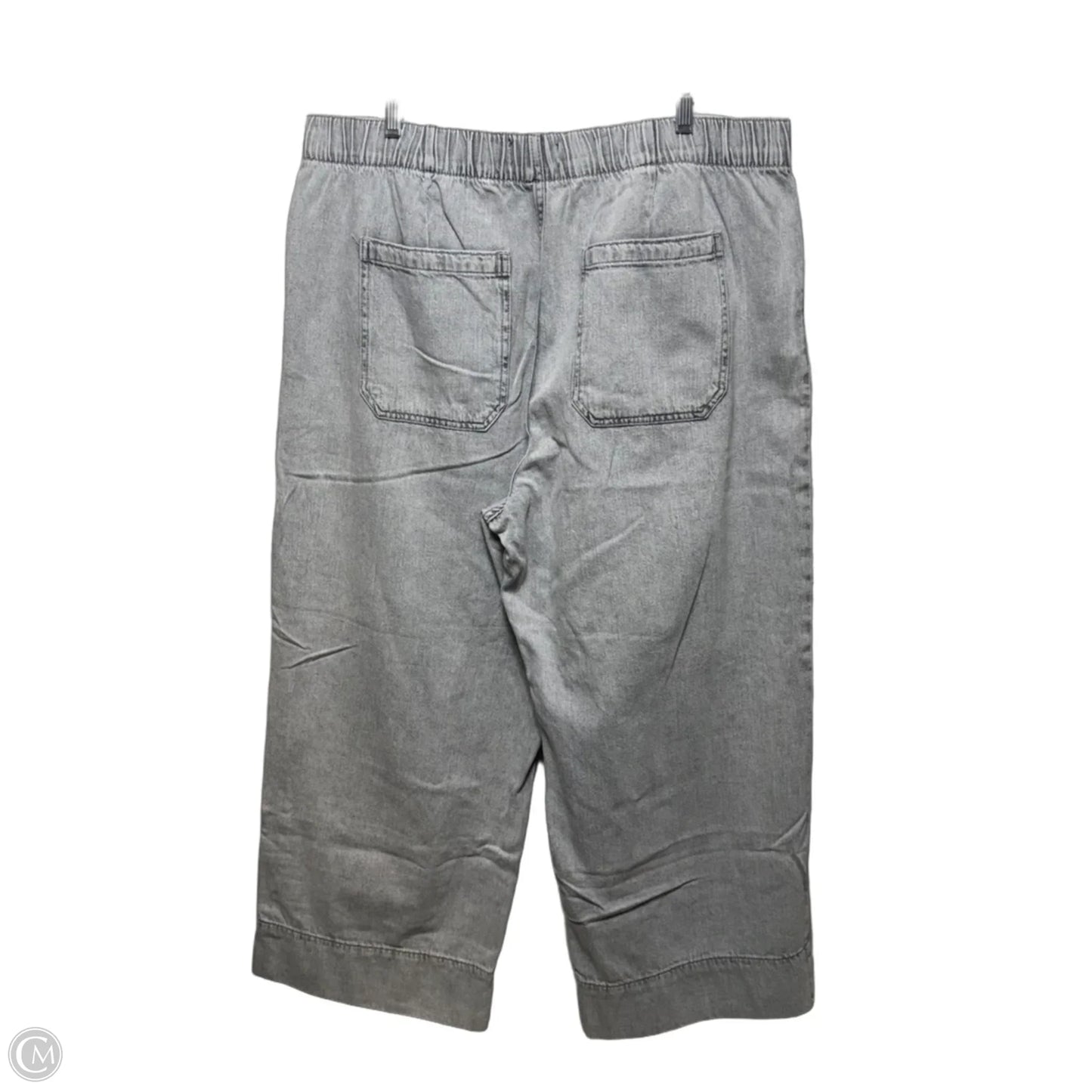 Jeans Elastic Waist High-Rise Wide Leg By Gap In Grey Denim, Size: Xl
