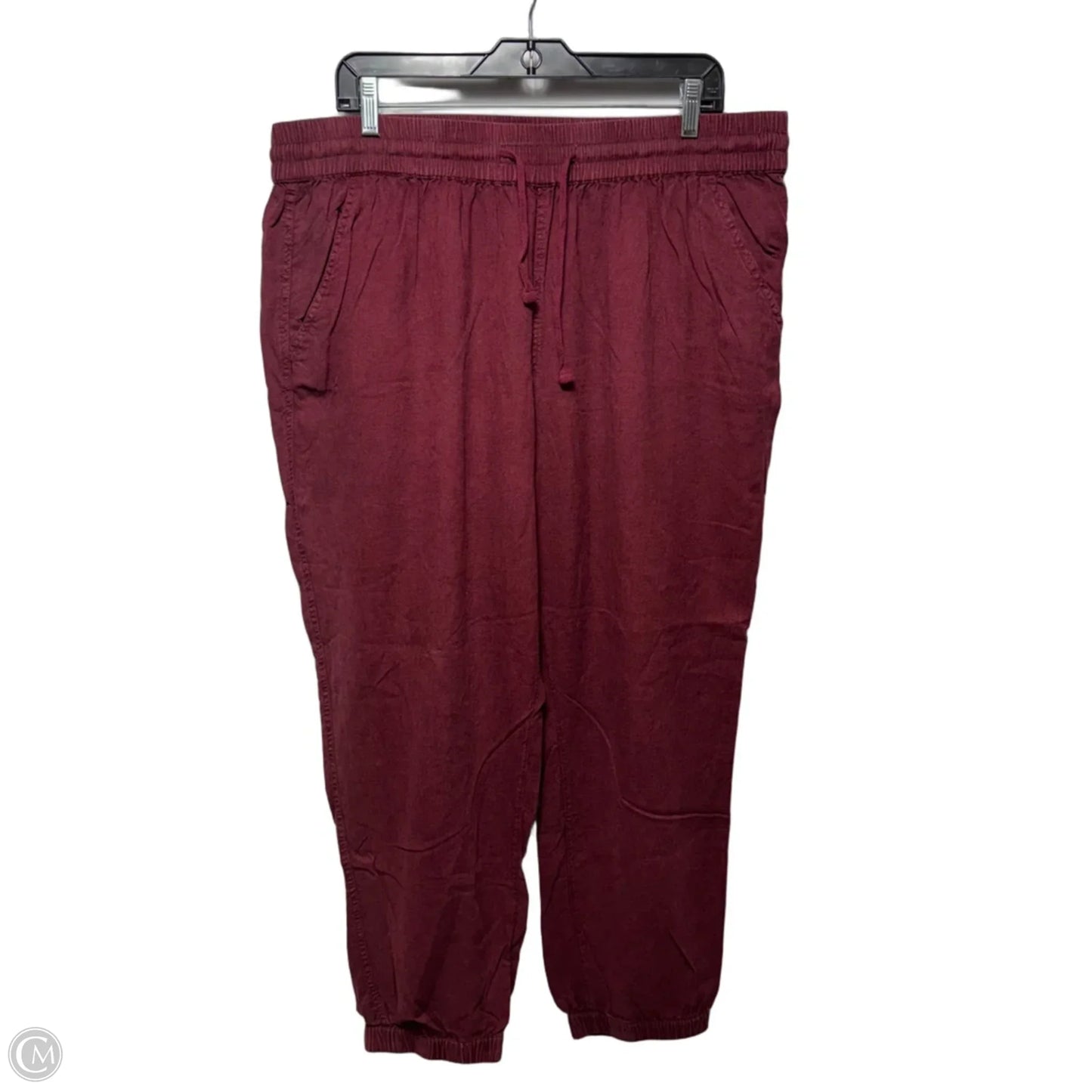 Linen Blend Pants By Wonderly In Red, Size: Xxl