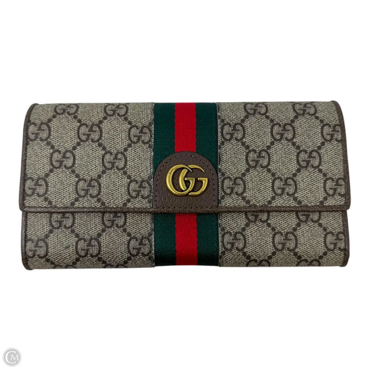 Ophidia Supreme Continental Wallet Luxury Designer By Gucci, Size: Medium