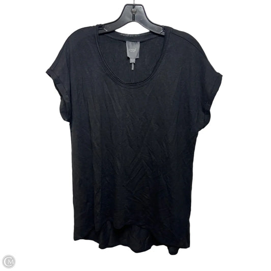Linen Top Short Sleeve By Lysse In Black, Size: L