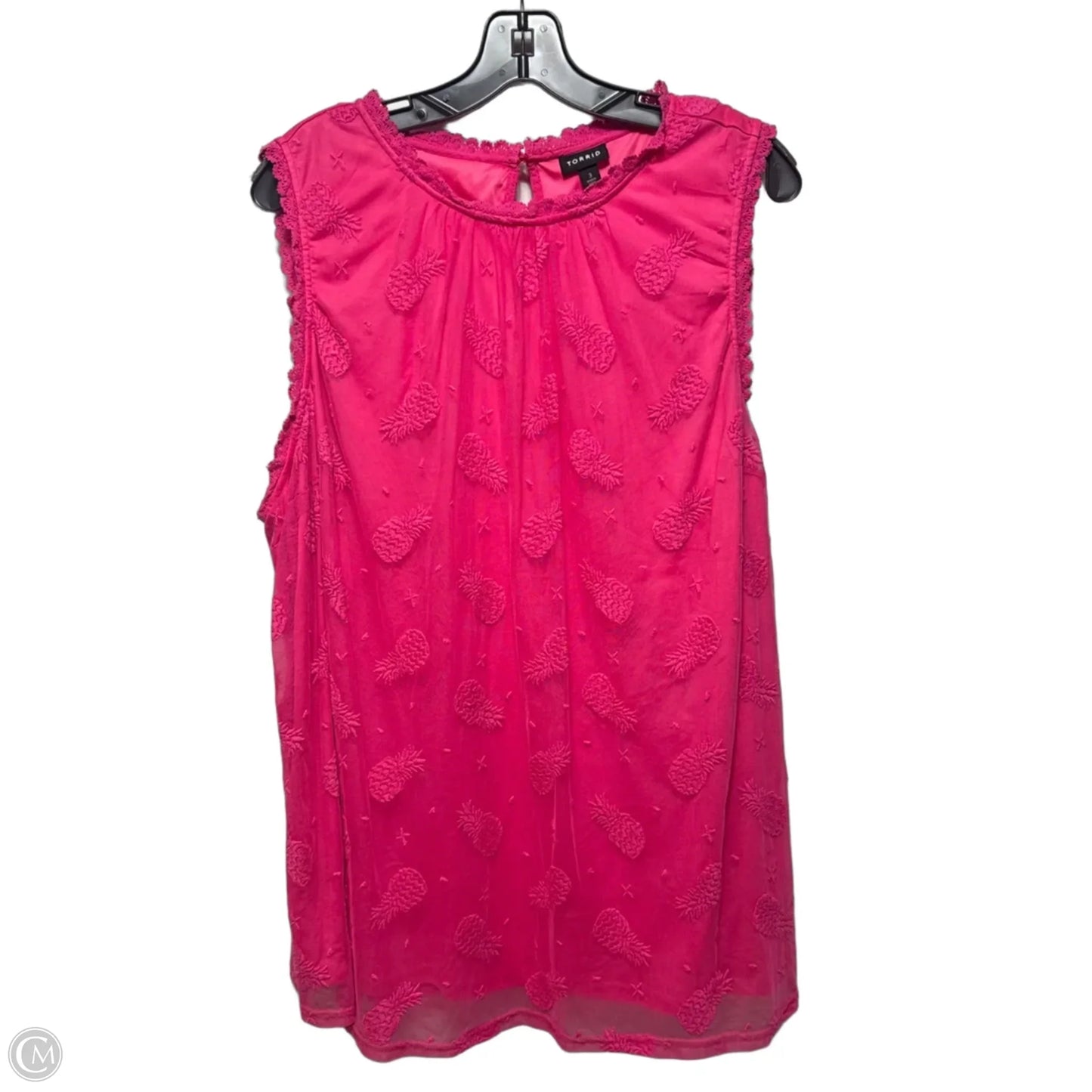 Pineapple Top Sleeveless By Torrid In Pink, Size: 3x