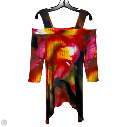 Cold Shoulder Tunic 3/4 Sleeve By Clara Sun Woo In Multi-colored, Size: S