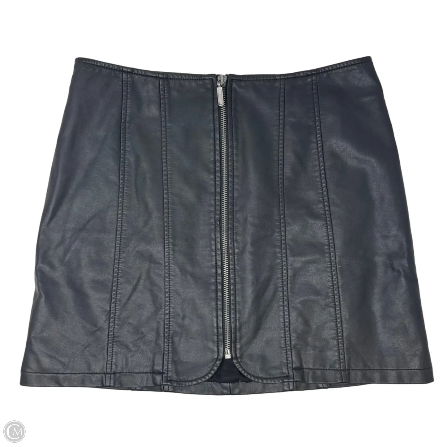 Faux Leather Zip Skirt Mini & Short By Free People In Black, Size: 4