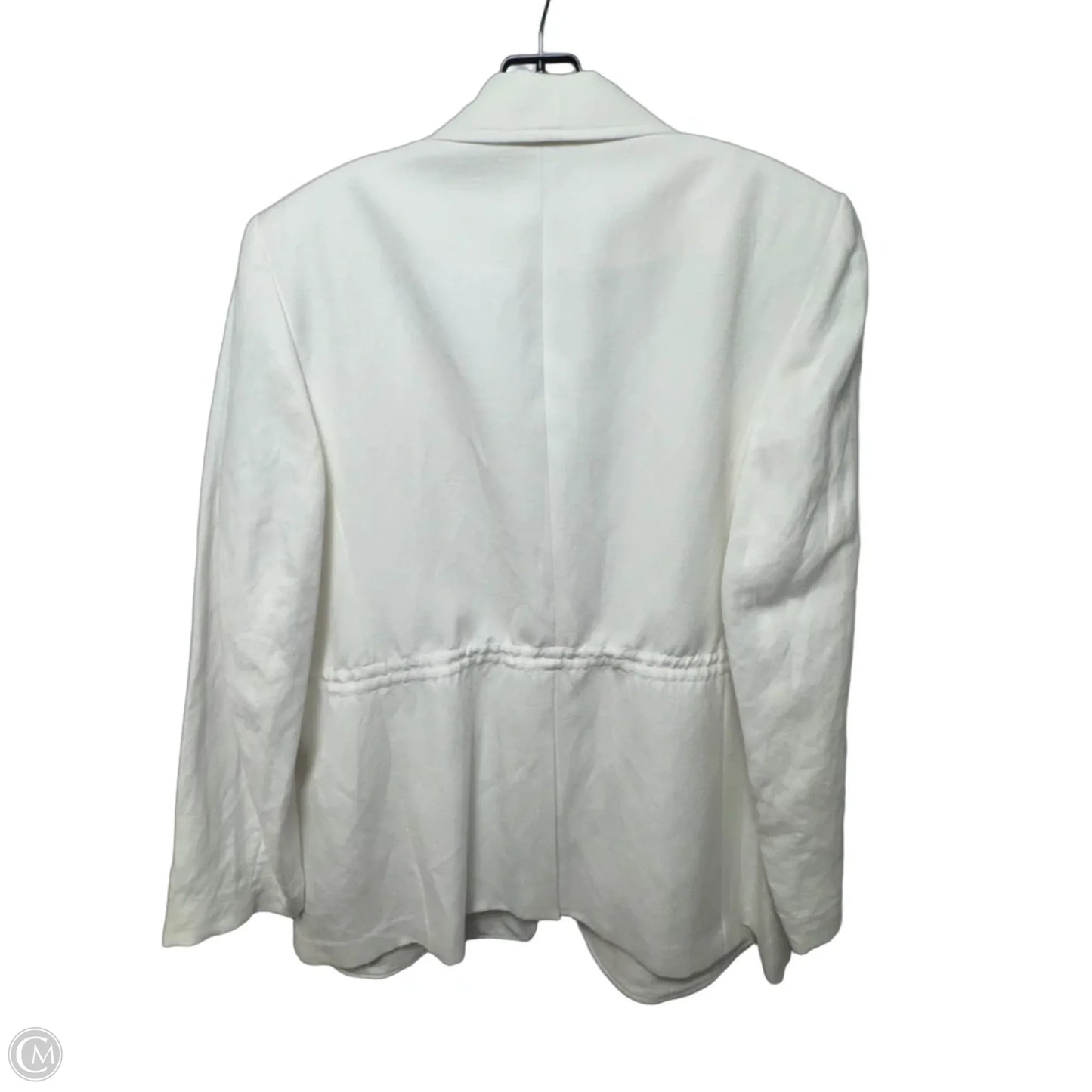 Linen Blend Blazer By Calvin Klein In White, Size: 18