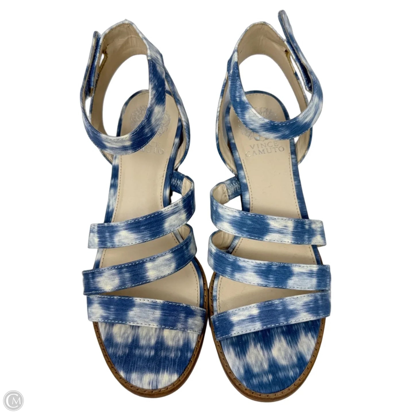 Sandals Flats By Vince Camuto In Blue & Cream, Size: 8
