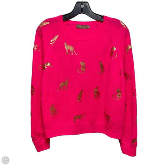 Metallic Cheetah Sweater Cashmere By Brodie In Animal Print, Size: M