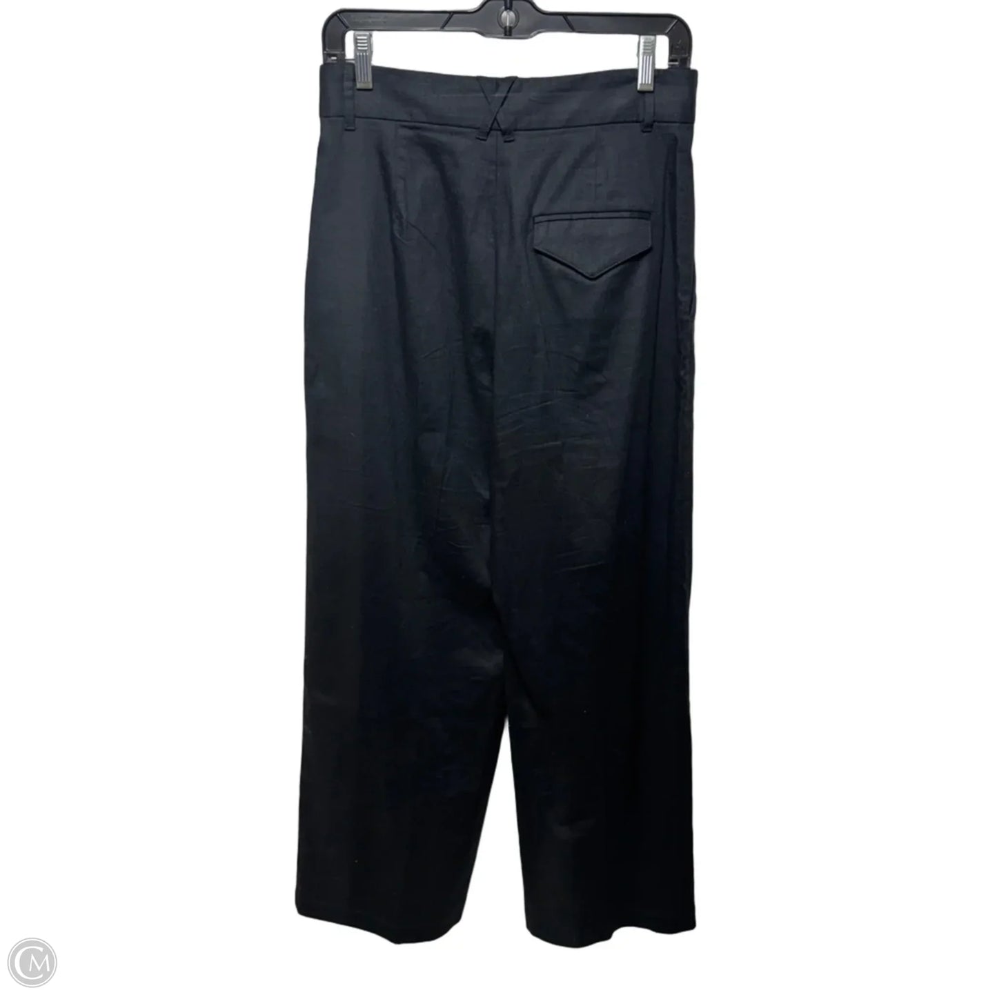Wide Leg Pants Linen Blend By Banana Republic In Black, Size: 6p