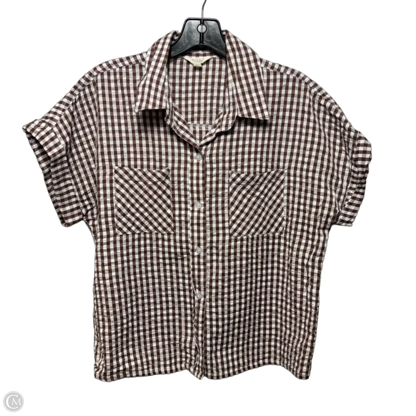 Top Sleeveless By Sim & Sam In Checkered Pattern, Size: Xl