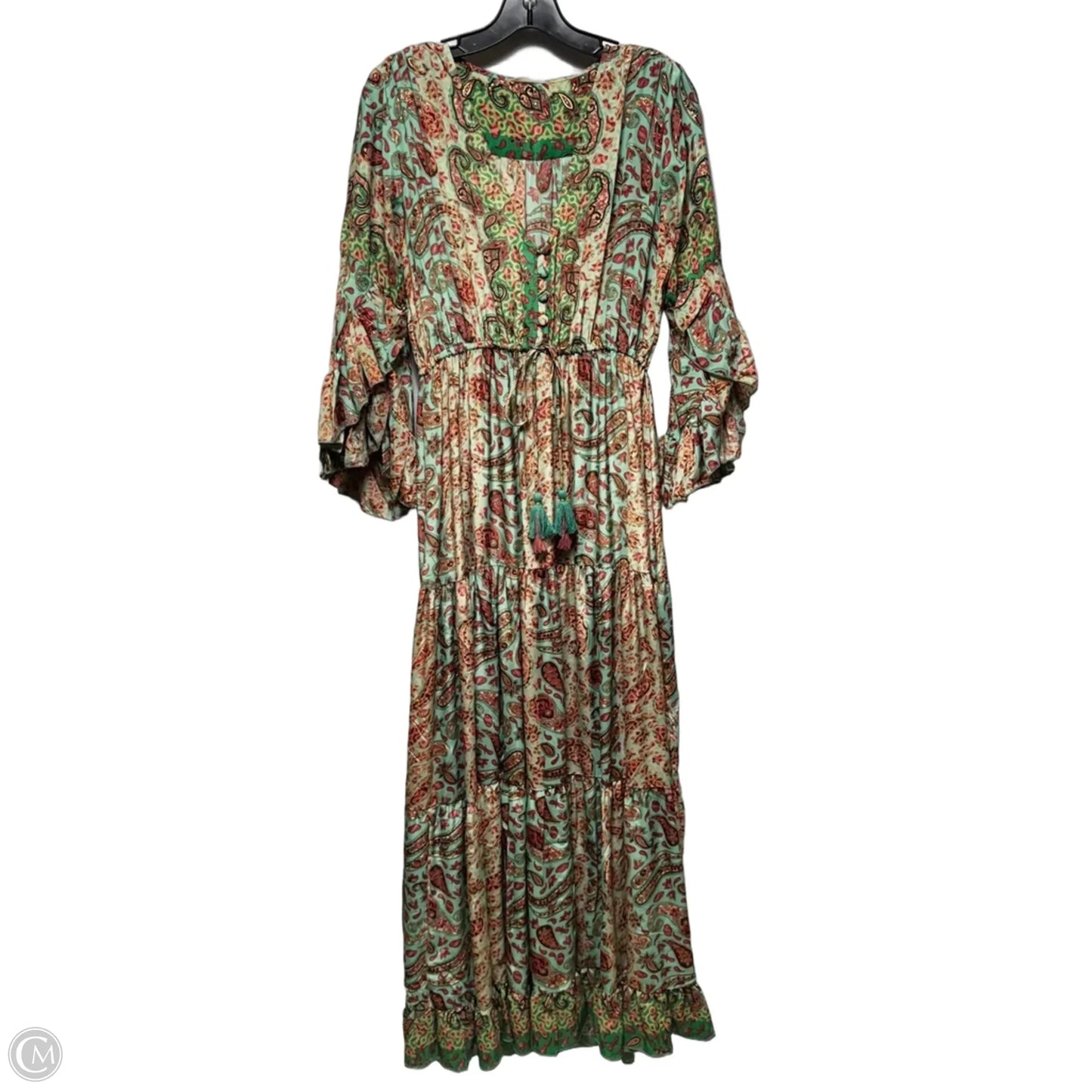 Silk Blend Dress Casual Maxi Unbranded In Paisley Print, Size: M (estimated)