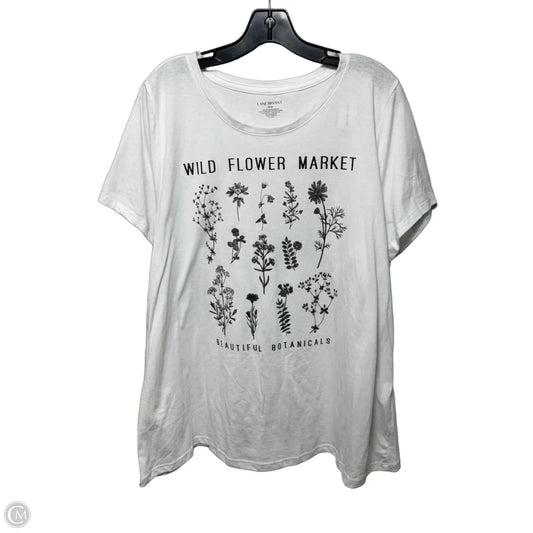 “Wild Flower Market - Beautiful Botanicals” Top Short Sleeve By Lane Bryant In White, Size: 18/20