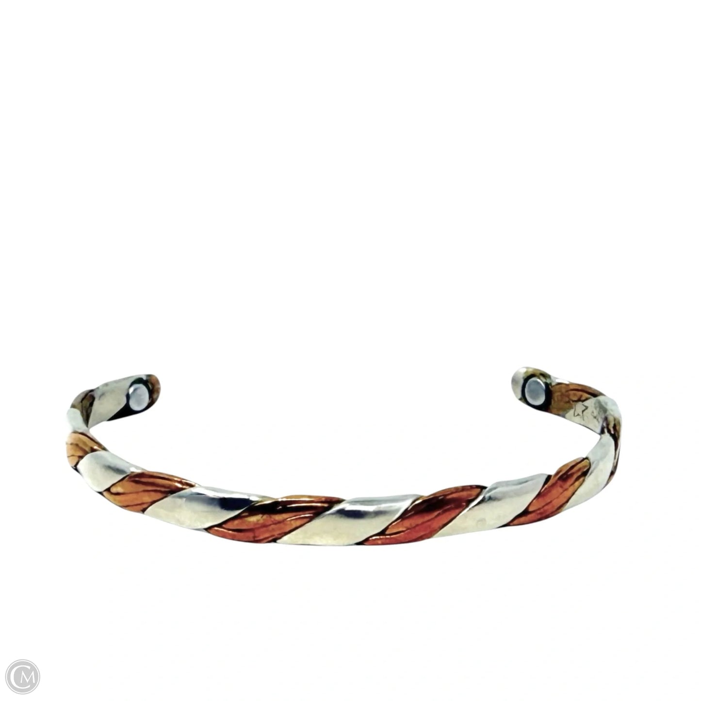 Vintage Silver & Copper Magnetic Cuff Bracelet  By Cmb