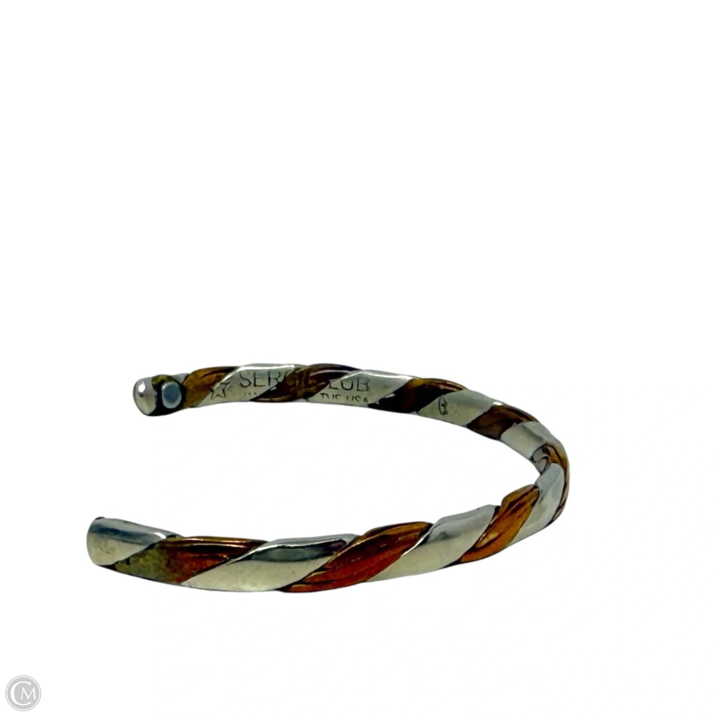 Vintage Silver & Copper Magnetic Cuff Bracelet  By Cmb