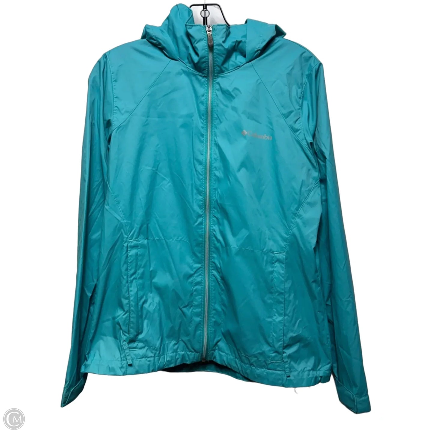 Jacket Windbreaker By Columbia In Blue, Size: M