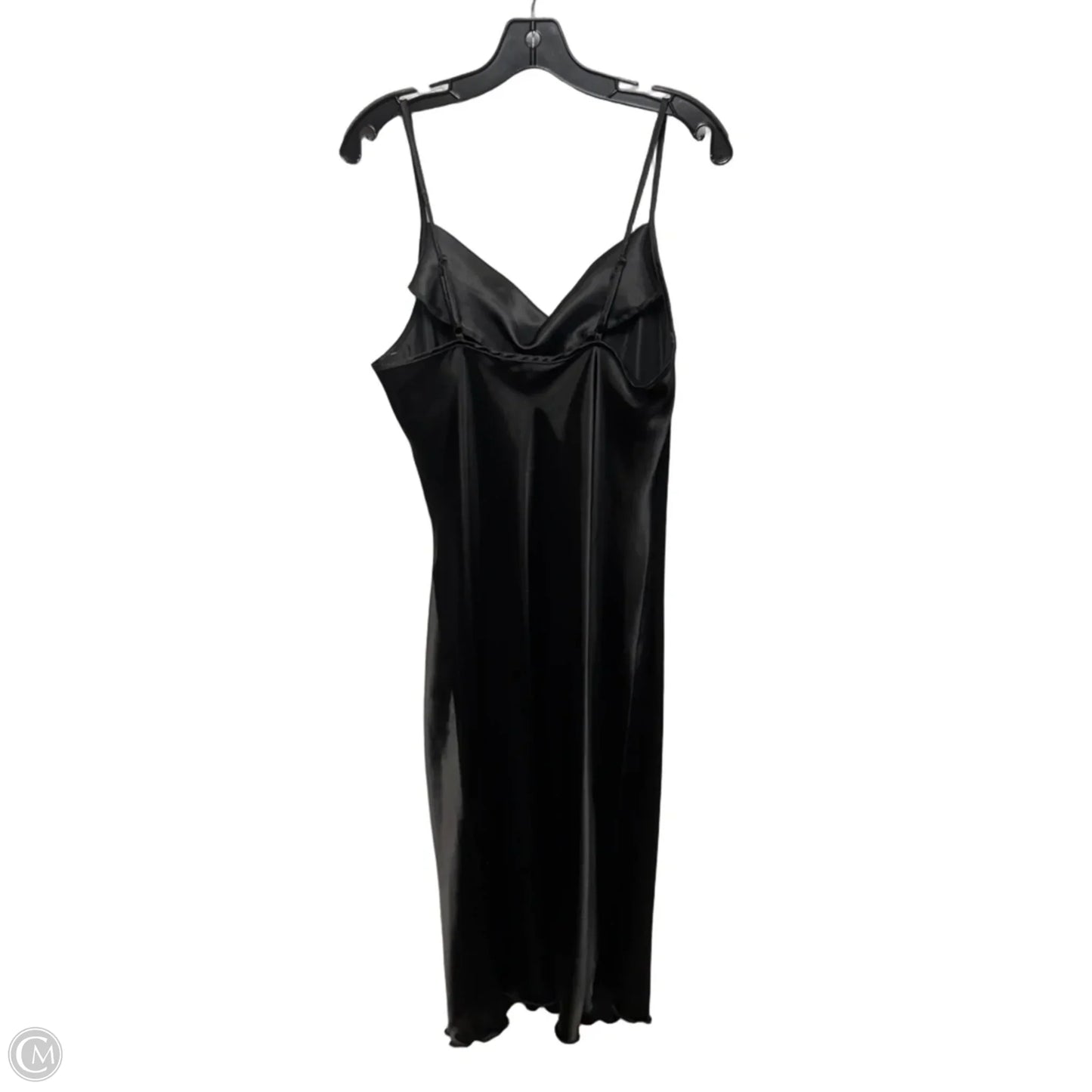 Cowl Neck Slip Dress With Lettuce Hem Maxi By Bebe In Black, Size: L