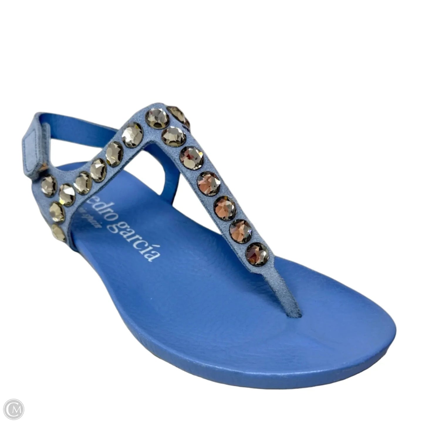 Judith Swarovski Crystal Stud Sandals By Pedro Garcia In Blue, Size: 6