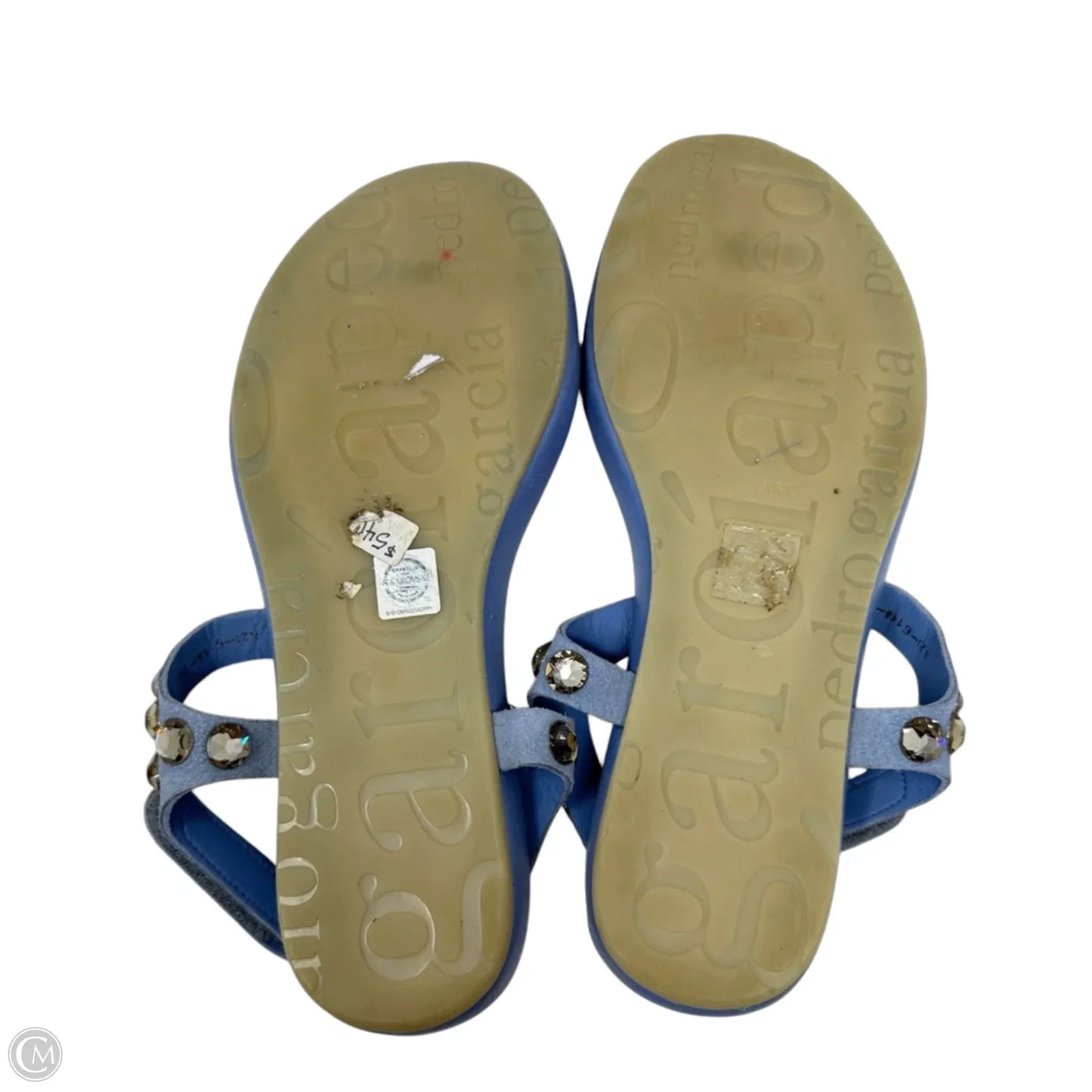 Judith Swarovski Crystal Stud Sandals By Pedro Garcia In Blue, Size: 6