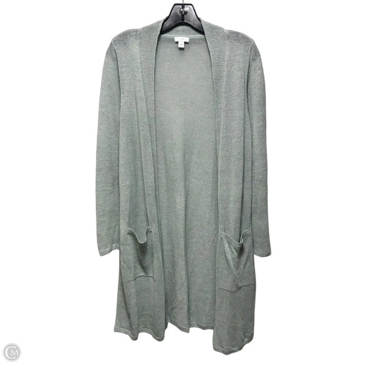 Linen Blend Duster Sweater Cardigan By J. Jill In Green, Size: S
