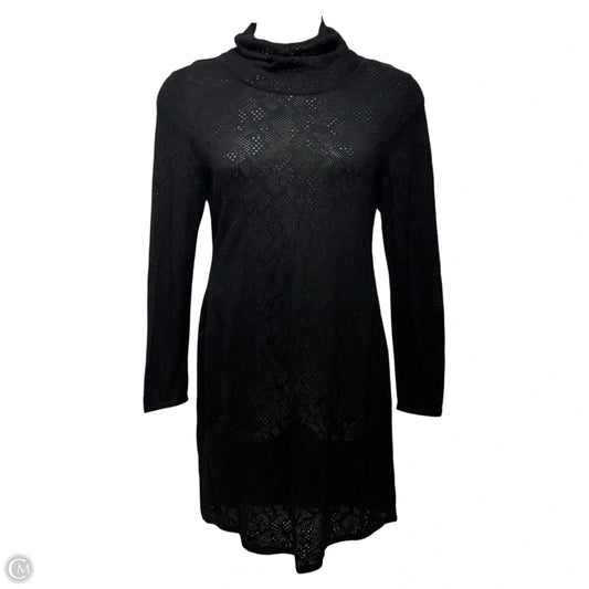 Lacewing Open Knit Dress Casual Midi By Peruvian Connection In Black, Size: Xl