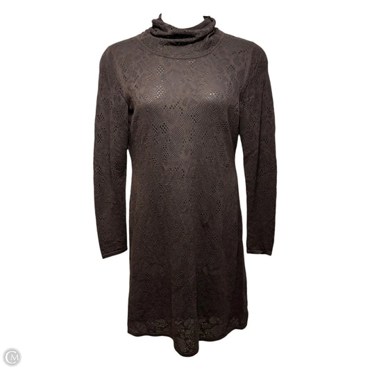 Lacewing Open Knit Dress Casual Midi By Peruvian Connection In Brown, Size: L