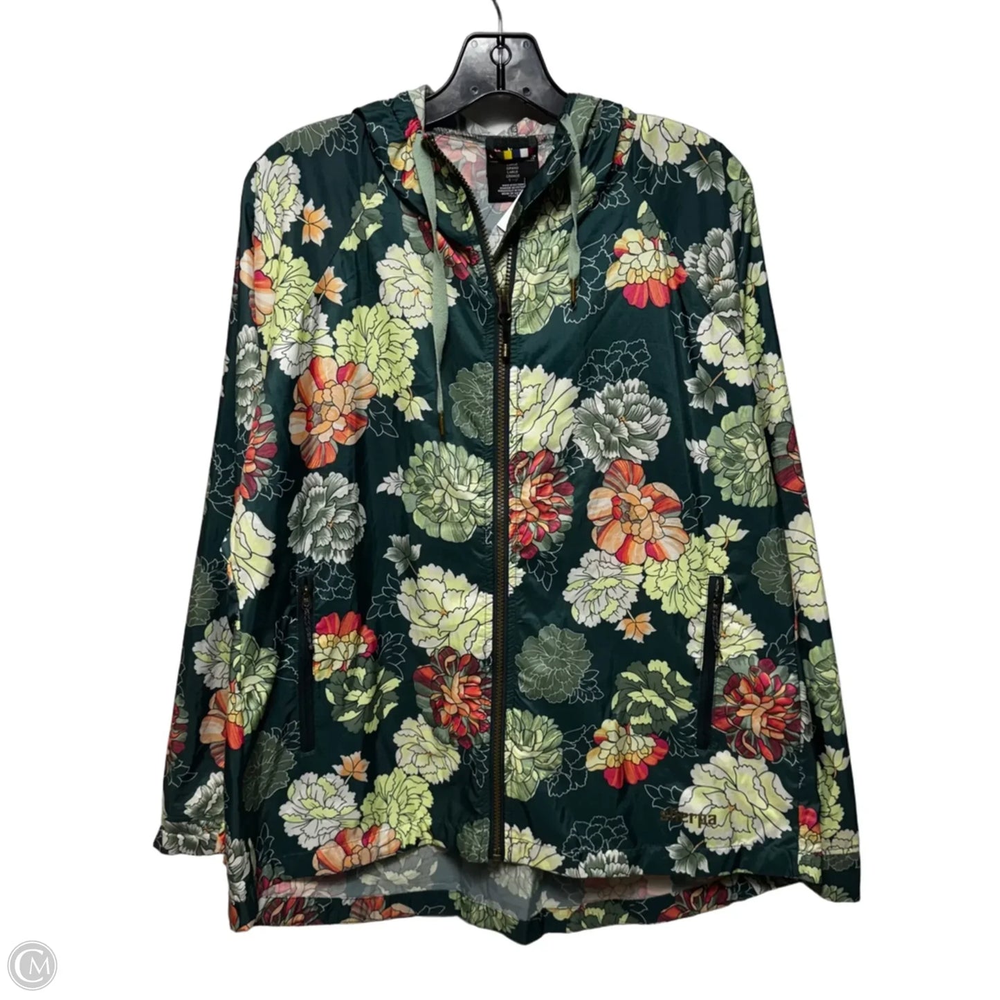 Jacket Windbreaker By Sherpa In Floral Print, Size: L