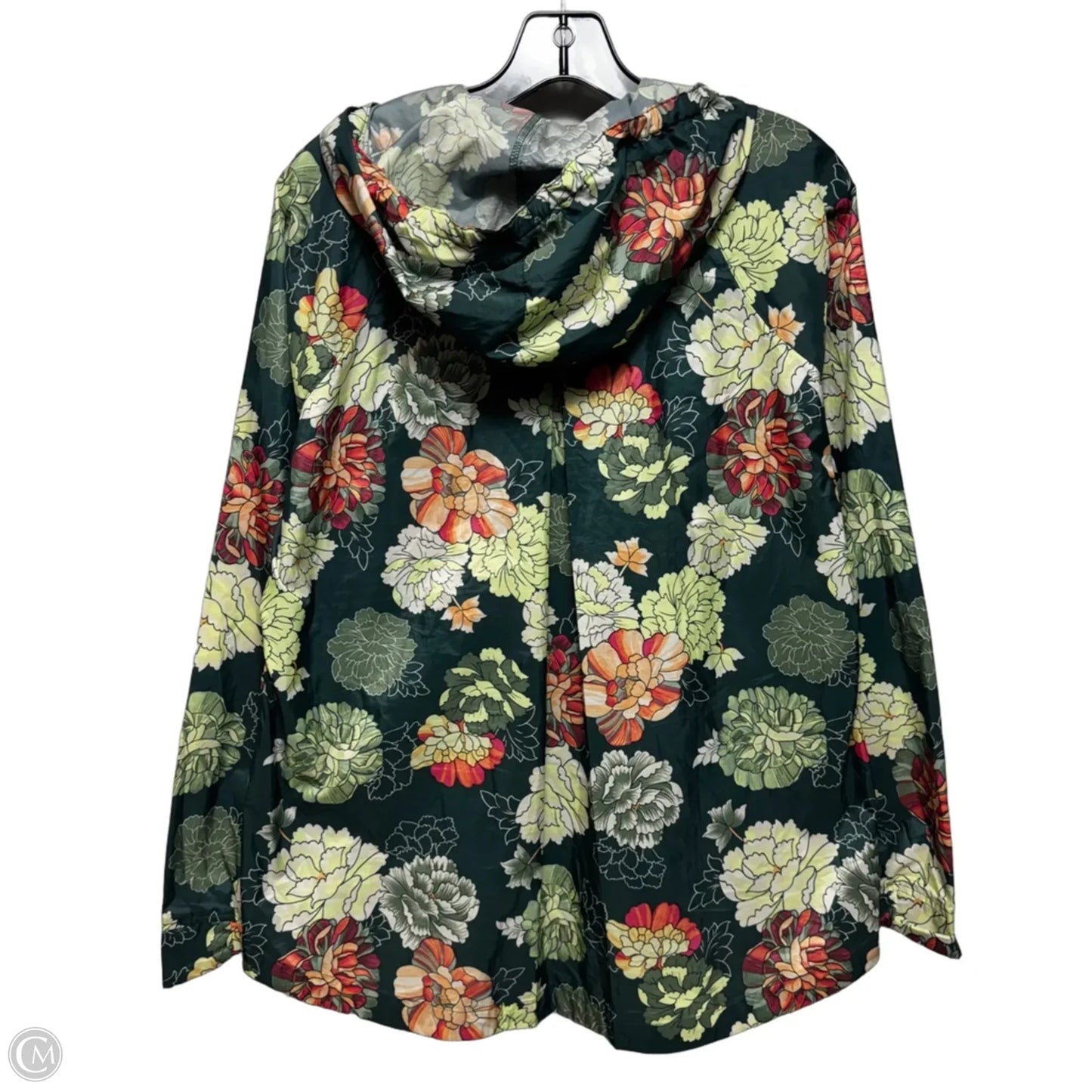 Jacket Windbreaker By Sherpa In Floral Print, Size: L