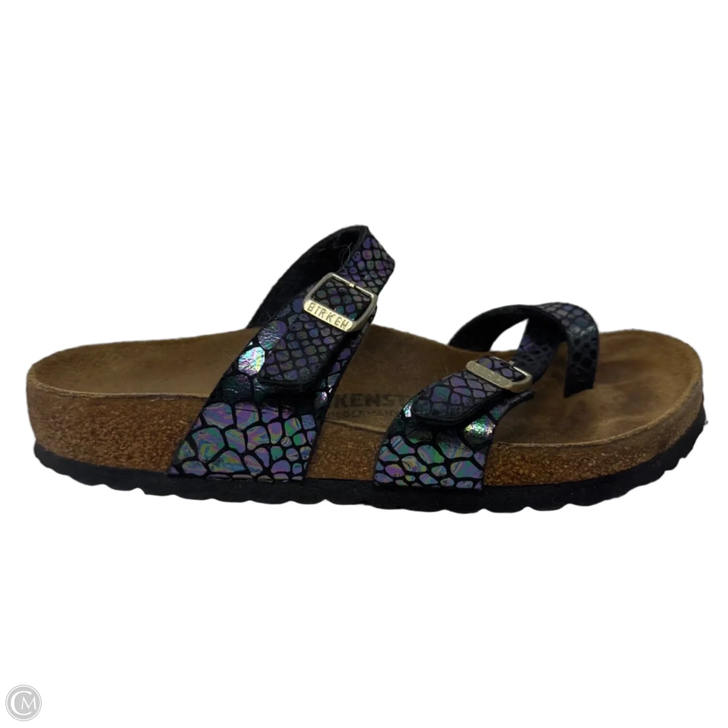 AS IS Sandals Flats By Birkenstock In Snakeskin Print, Size: 6