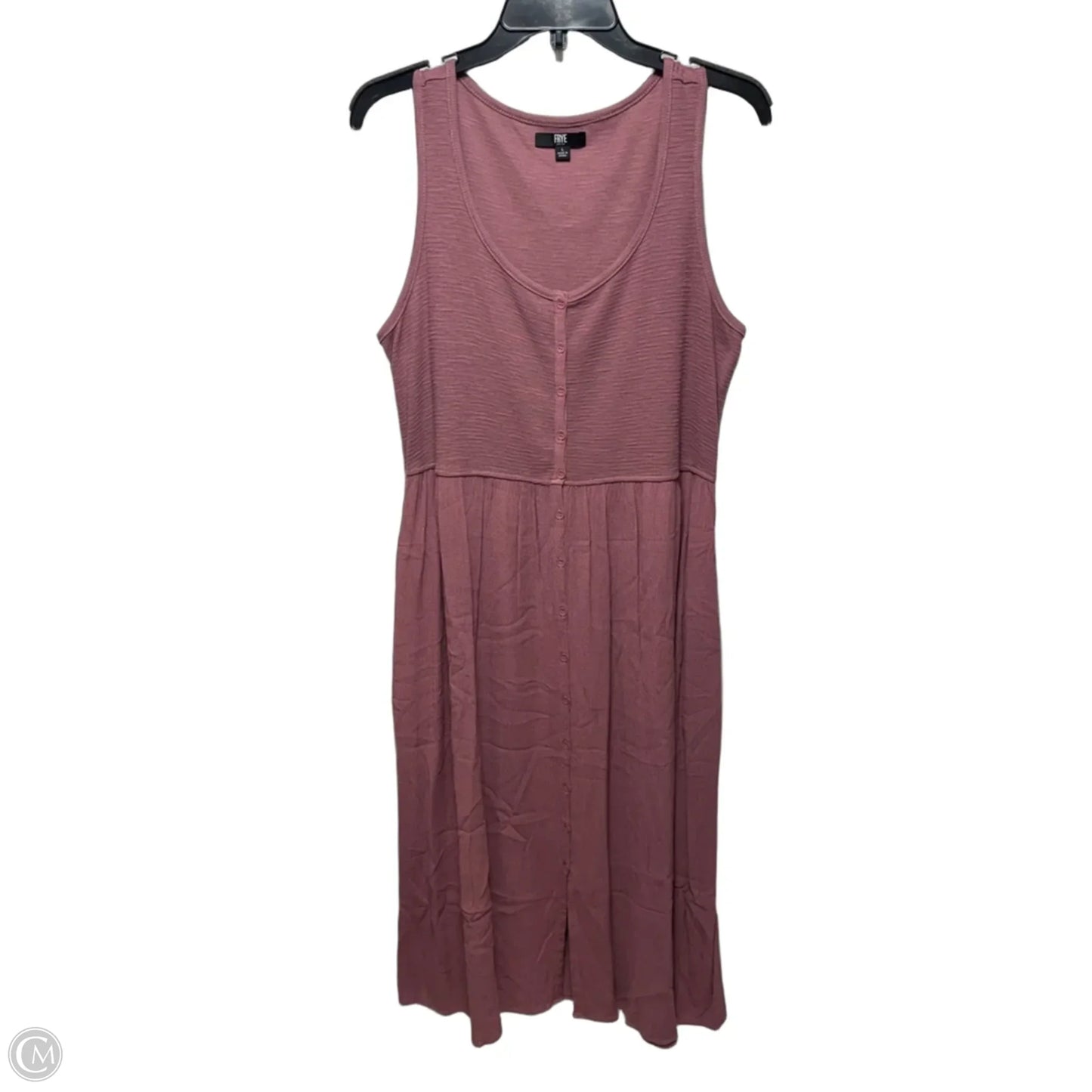 Button Front Midi Dress Designer By Frye In Pink, Size: L