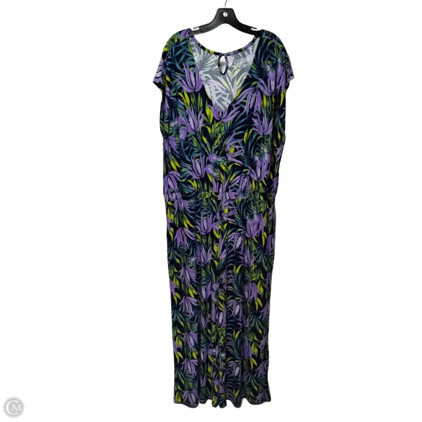 Jumpsuit By Attitude In Tropical Print, Size: 2x