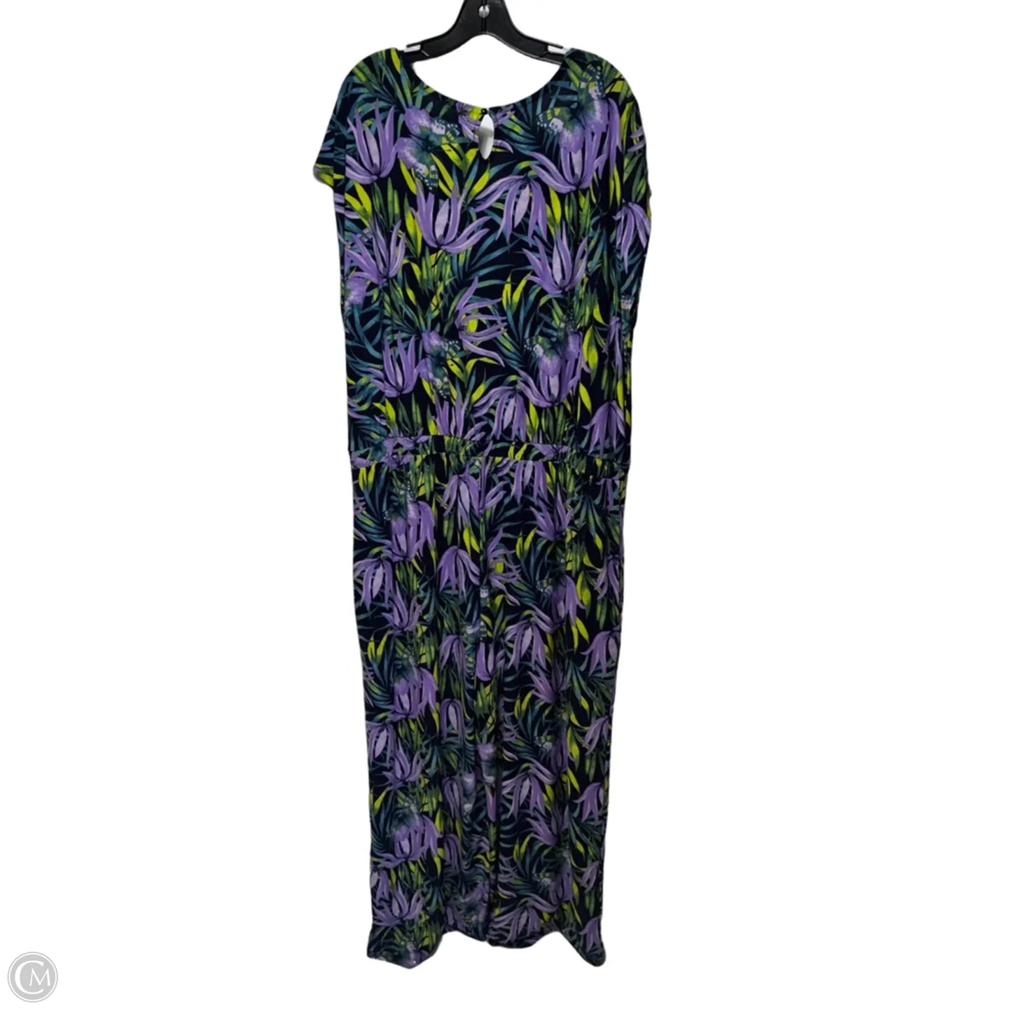 Jumpsuit By Attitude In Tropical Print, Size: 2x