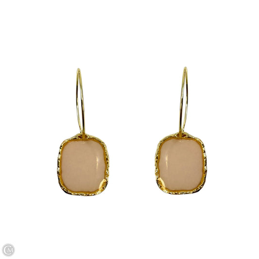 Gold Tone & Peach Dangle Earrings