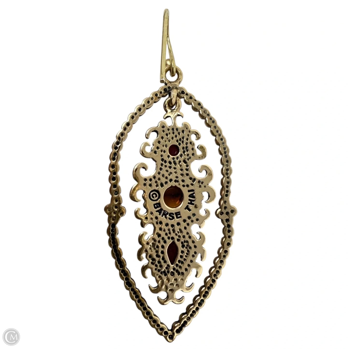 Red Jasper Golden Chandelier Drop Earrings By Barse