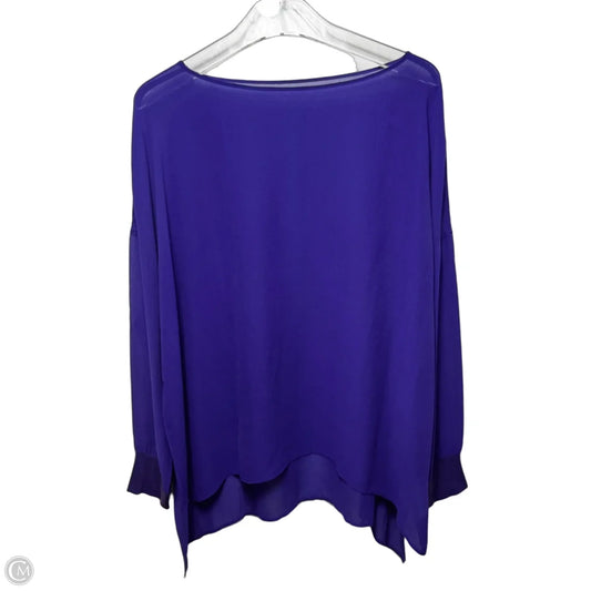 Sheer Silk Top Long Sleeve By Eileen Fisher In Purple, Size: L (estimated)