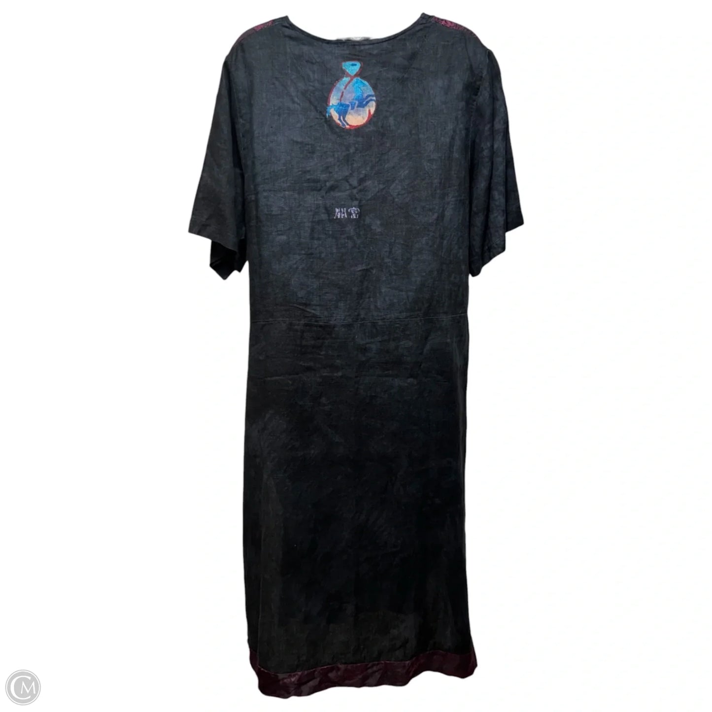 Split Side Linen & Silk Tunic Dress Casual Maxi By Steel Pony In Black, Size: 2
