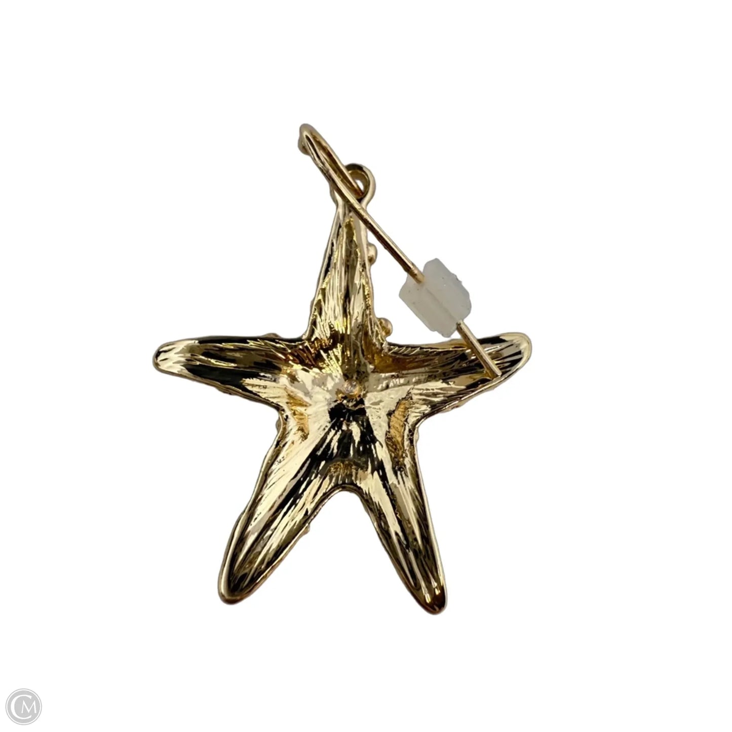 Gold Tone & Crystal Starfish Earrings