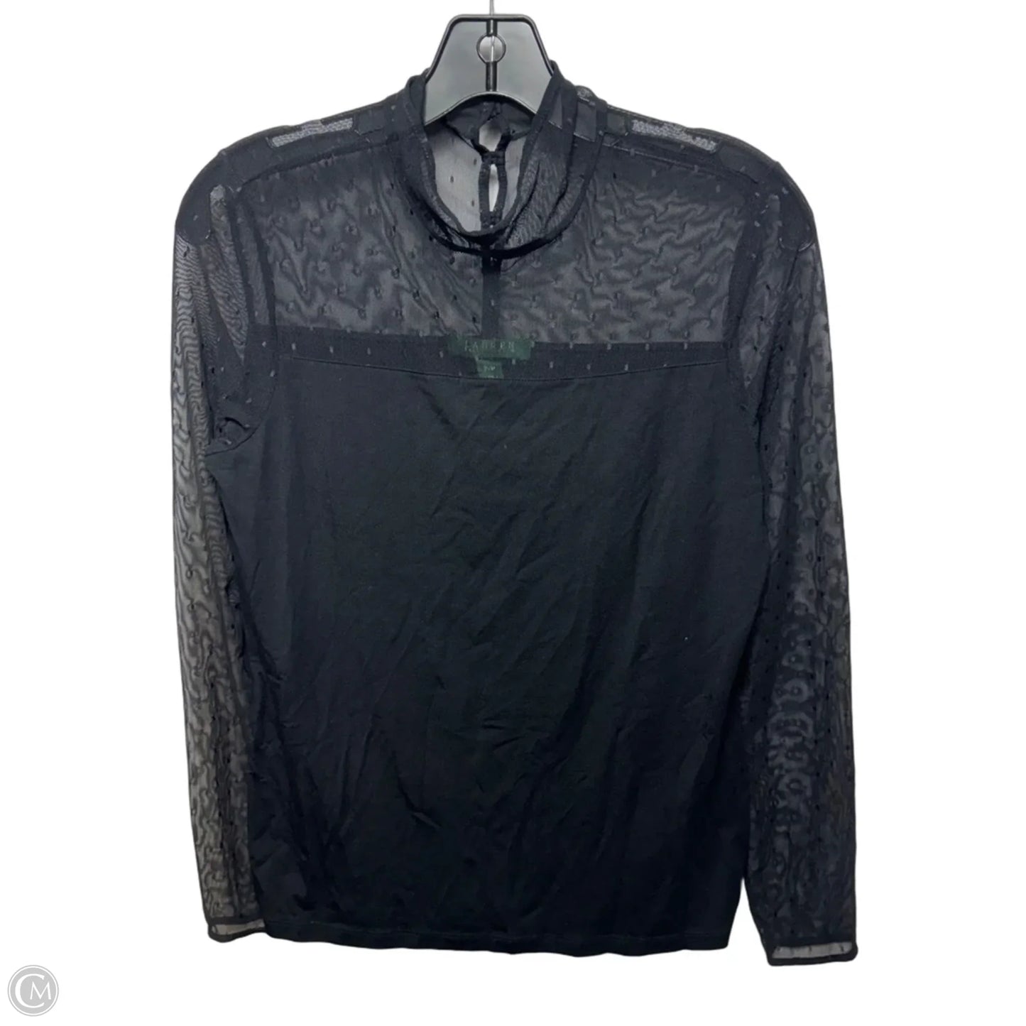 Top Long Sleeve By Lauren By Ralph Lauren In Black, Size: Mp