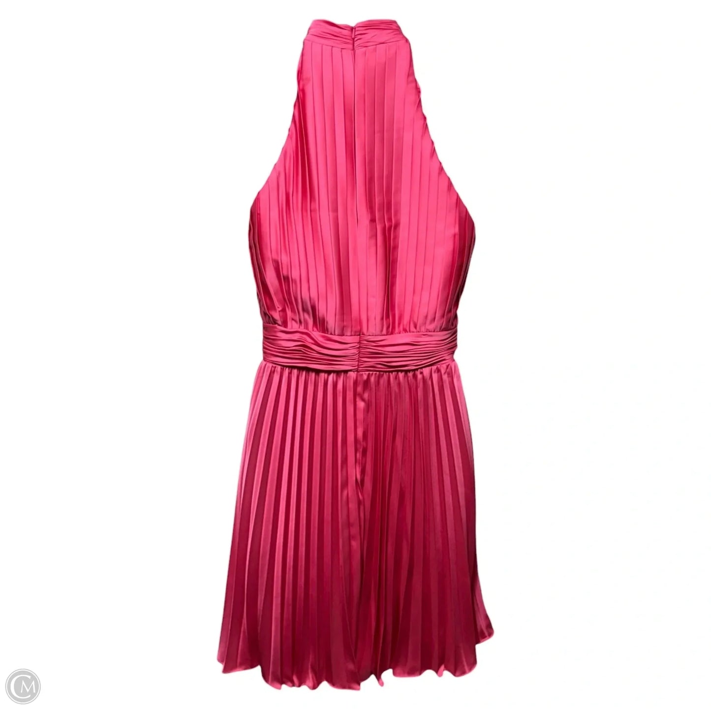 Pleated Halter Neck Mini Dress By IEENA For  Mac Duggal In Pink, Size: 4