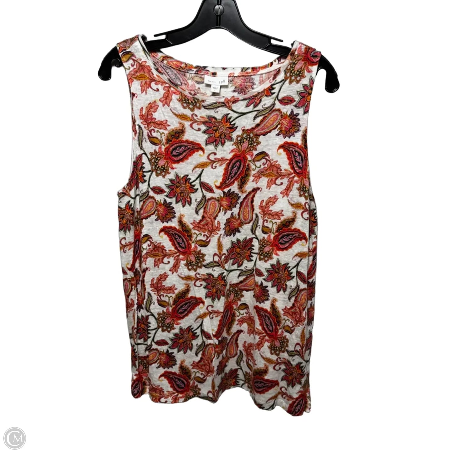 Linen Top Sleeveless By J. Jill In Paisley Print, Size: L