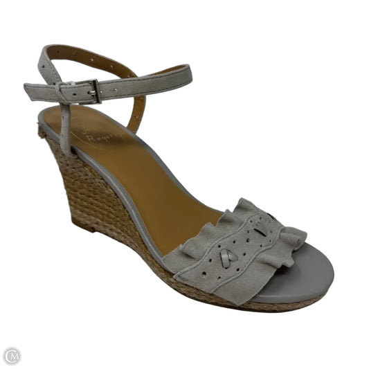 Espadrille Sandals Heels Wedge By Jack Rogers In Grey, Size: 7