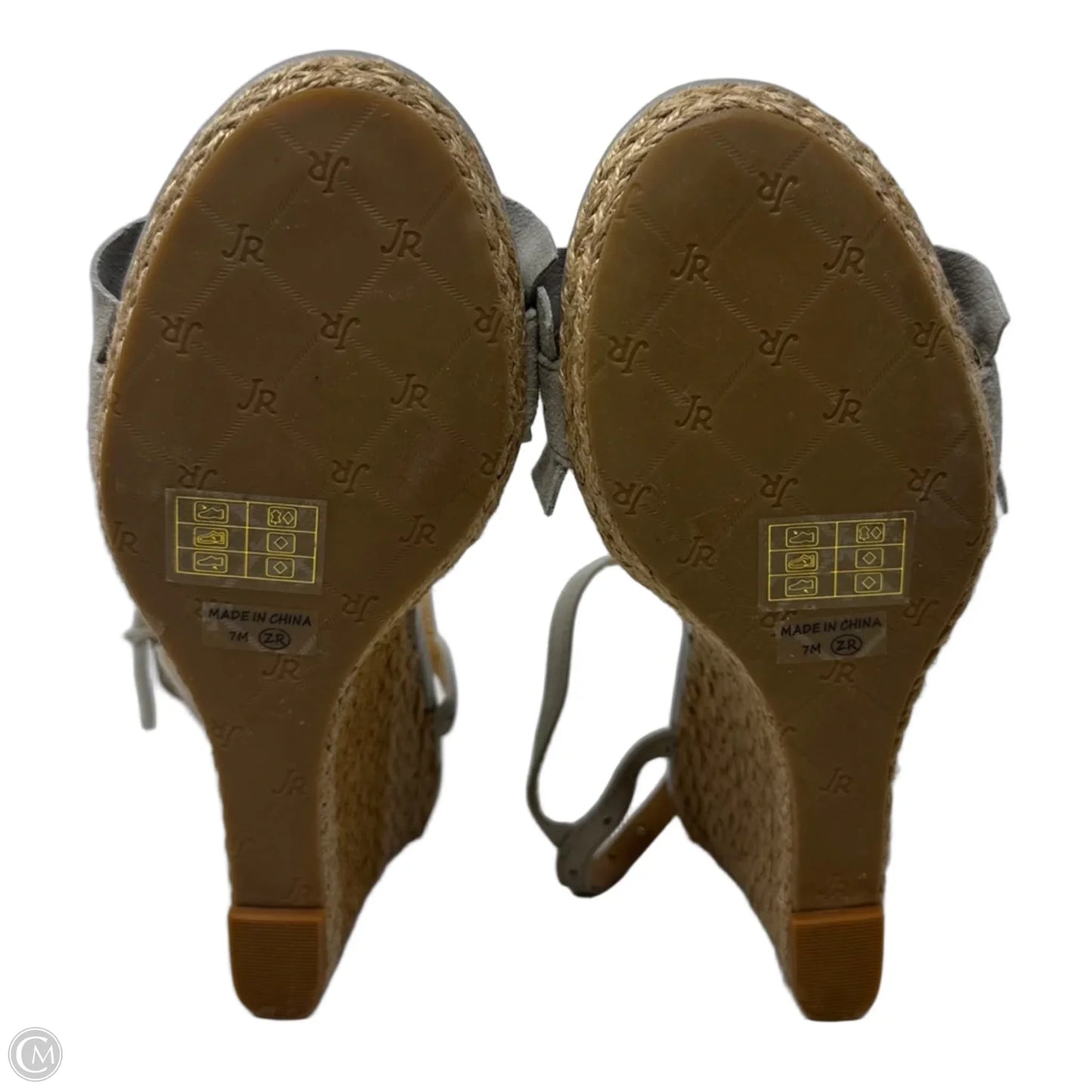 Espadrille Sandals Heels Wedge By Jack Rogers In Grey, Size: 7