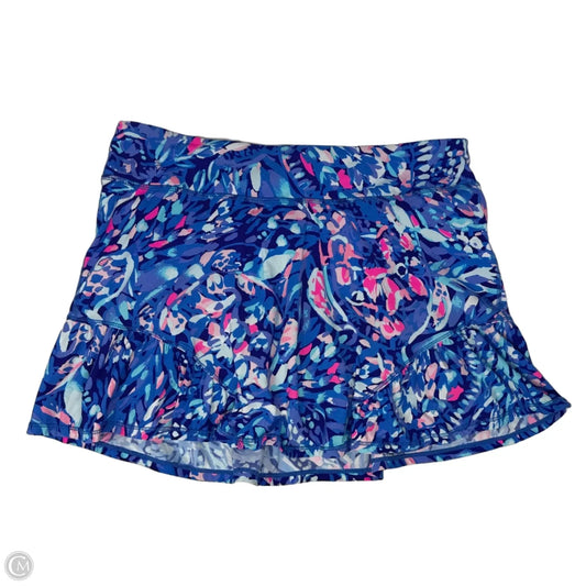 Becky Skort UPF50+ Designer By Luxletic Lilly Pulitzer In Royal Purple Blue Party Wave, Size: M