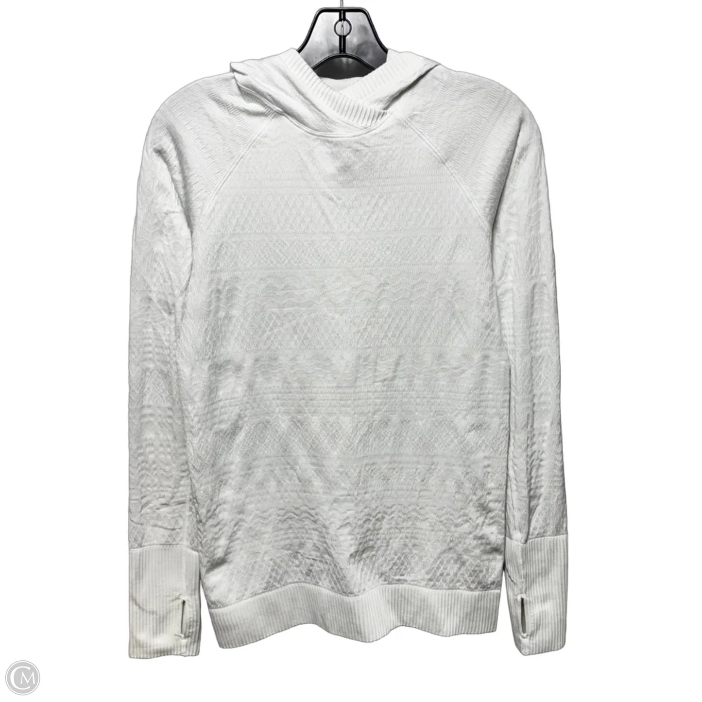 Textured Athletic Top Long Sleeve Hoodie By Lululemon In White, Size: 6