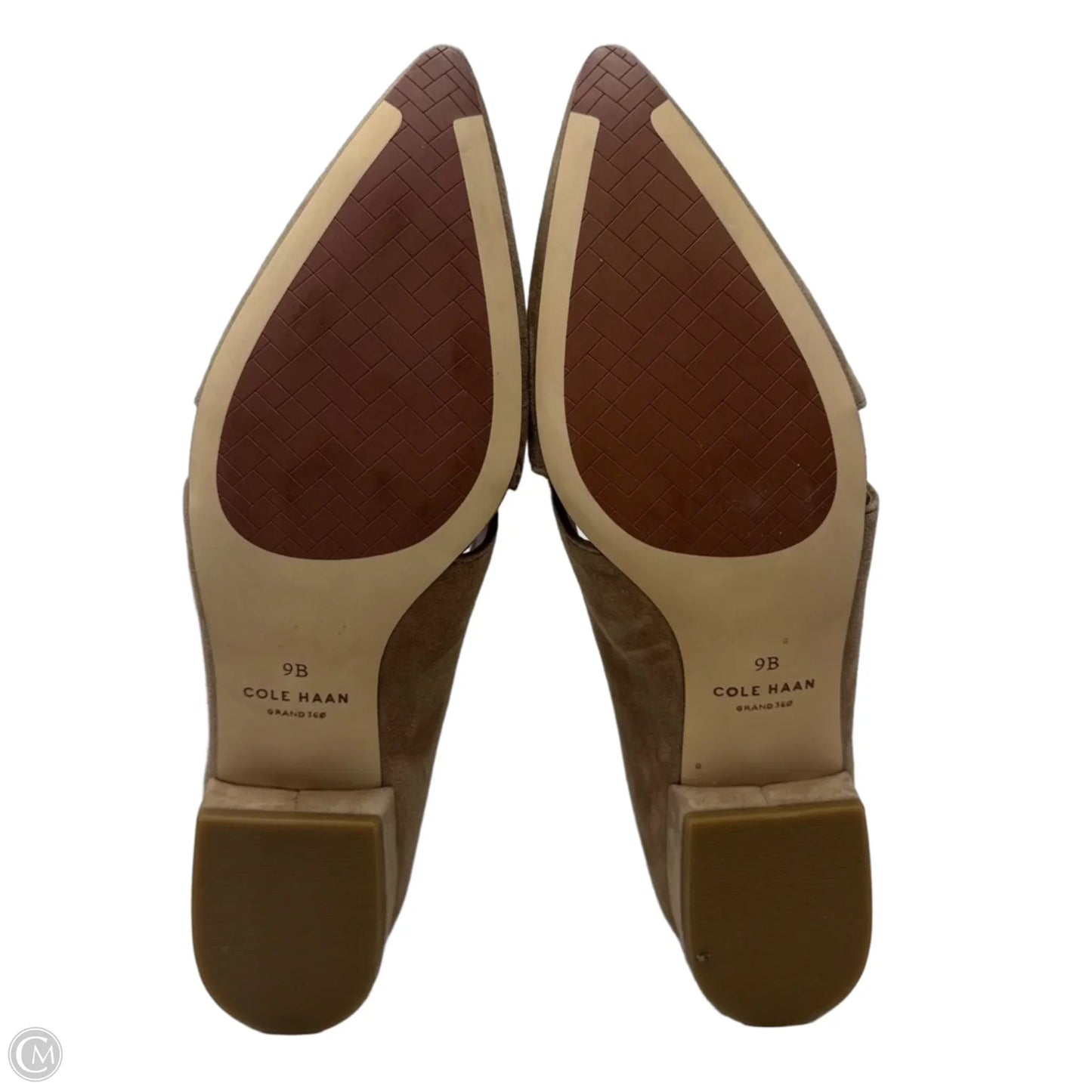Suede Block Heel Shoes By Cole-haan In Tan, Size: 9