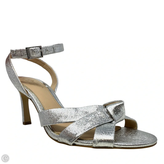 Rhonda Heeled Sandals By Jewel Badgley Mischka In Silver, Size: 8.5