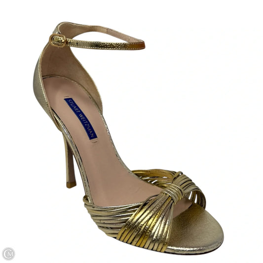 Paulette Sandals Designer By Stuart Weitzman In Gold, Size: 8.5