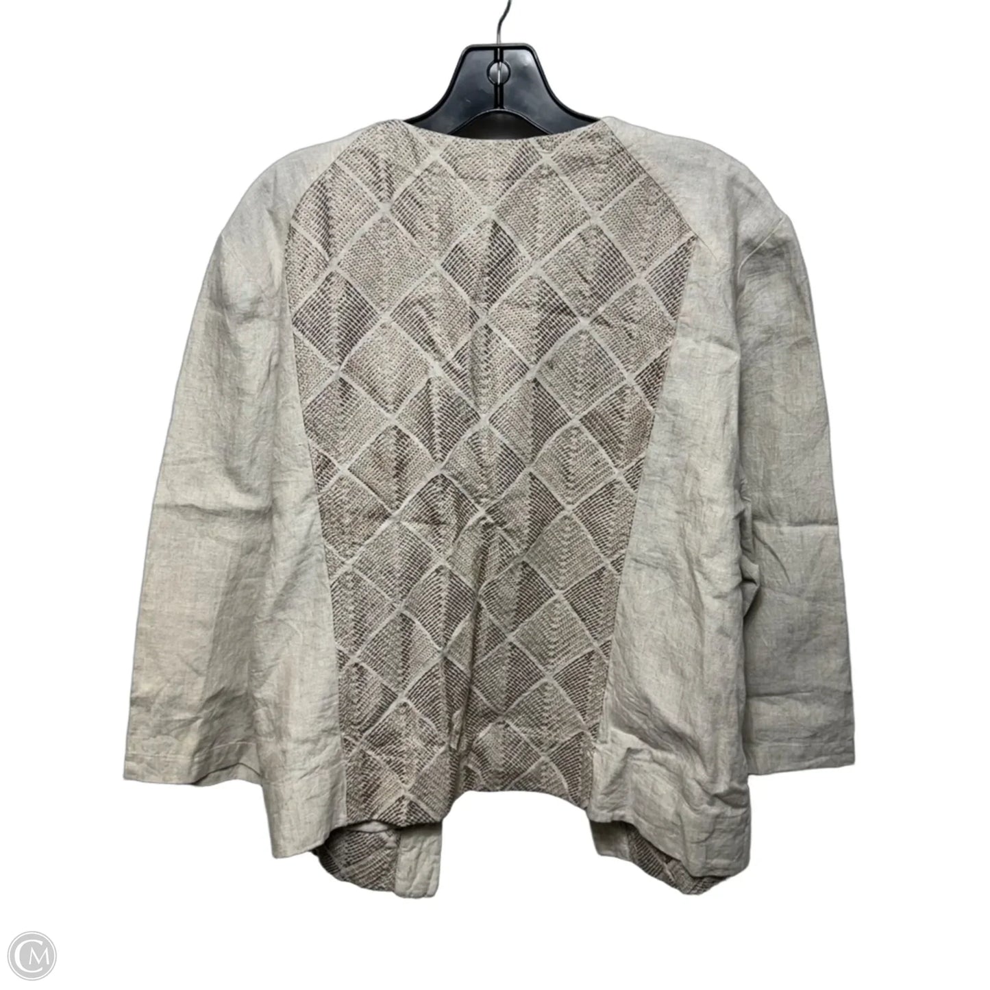 Astonishing Artisan Pattern Linen Jacket Other By Chicos In Beige, Size: XL