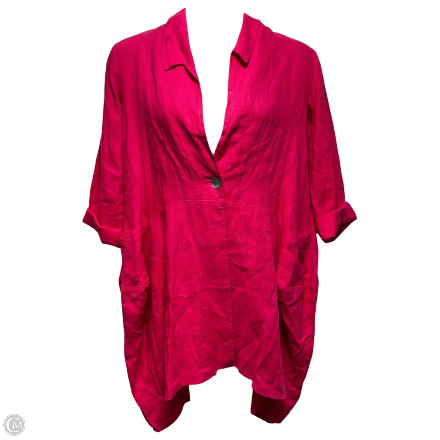 Allegra Asymmetrical Balloon Linen Jacket By Luukaa In Pink, Size: 10