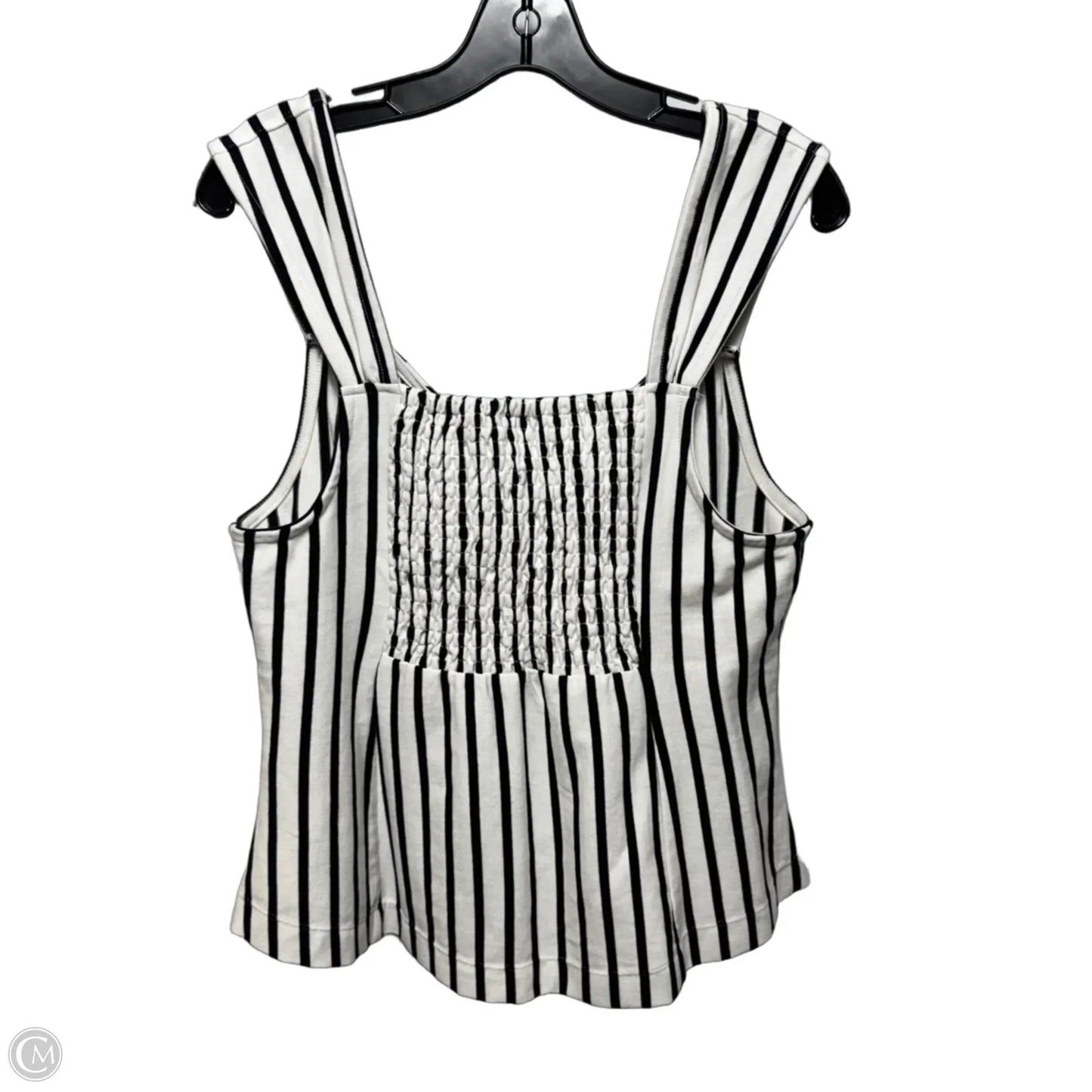 V-Neck Fit-and-Flare Tank By Maeve In Striped Pattern, Size: L