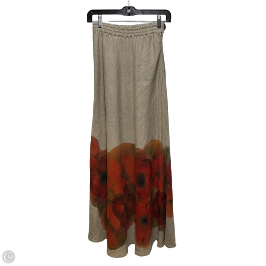 Linen Printed Skirt Maxi By Naturalnie Podlasek In Multi-colored, Size: S